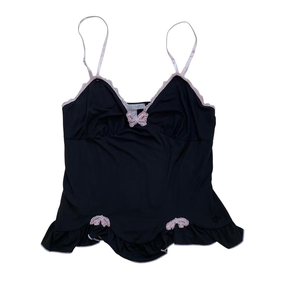 California Dynasty Babydoll Cami Tank Top, Ruffle Hem, Women's Medium
